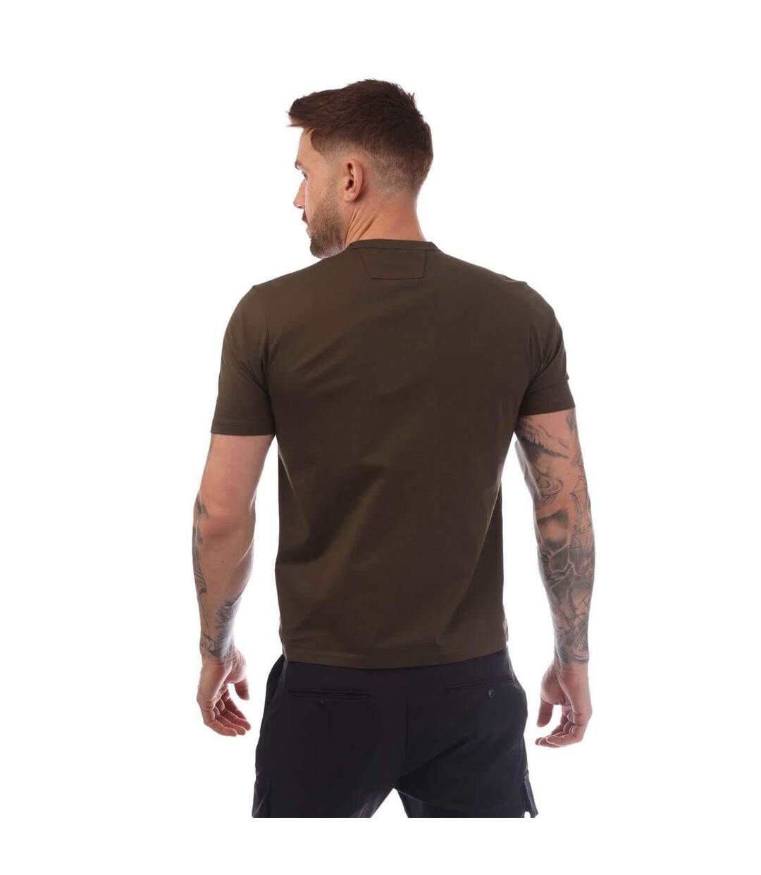 Mens Metropolis Series Logo T-shirt Green C.P. Company-3