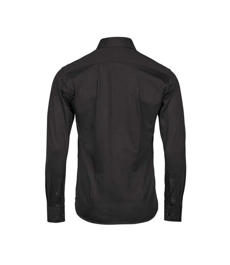 Tee Jays Mens Stretch Long-Sleeved Active Shirt (Black)