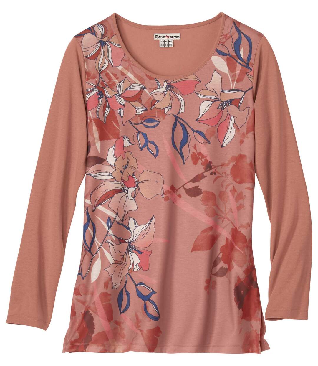 Women's Terracotta Floral Print Tunic-2