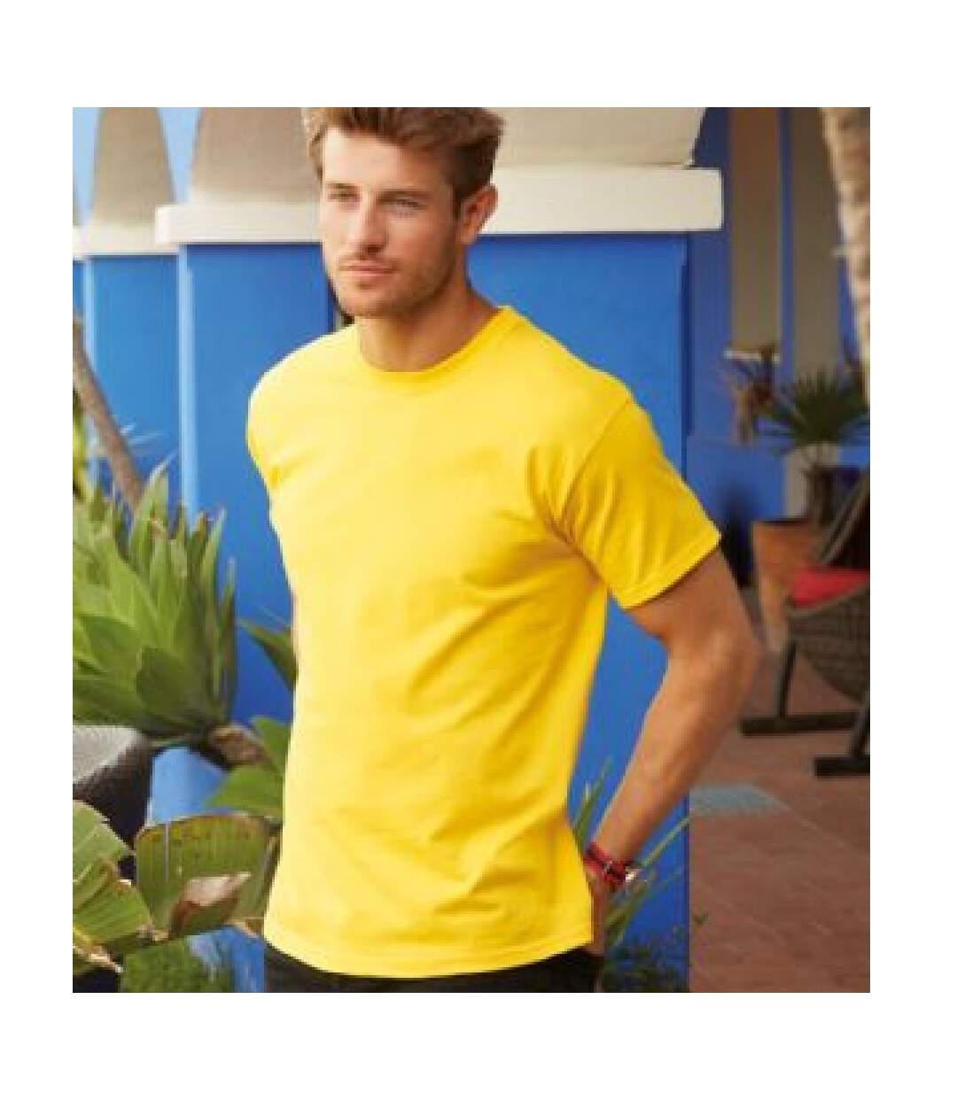 T-shirt original homme jaune Fruit of the Loom