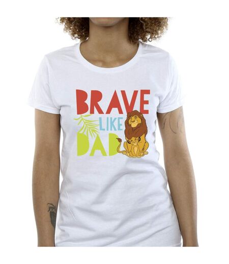 Disney - T-shirt THE LION KING BRAVE LIKE DAD - Femme (Blanc) - UTBI25353