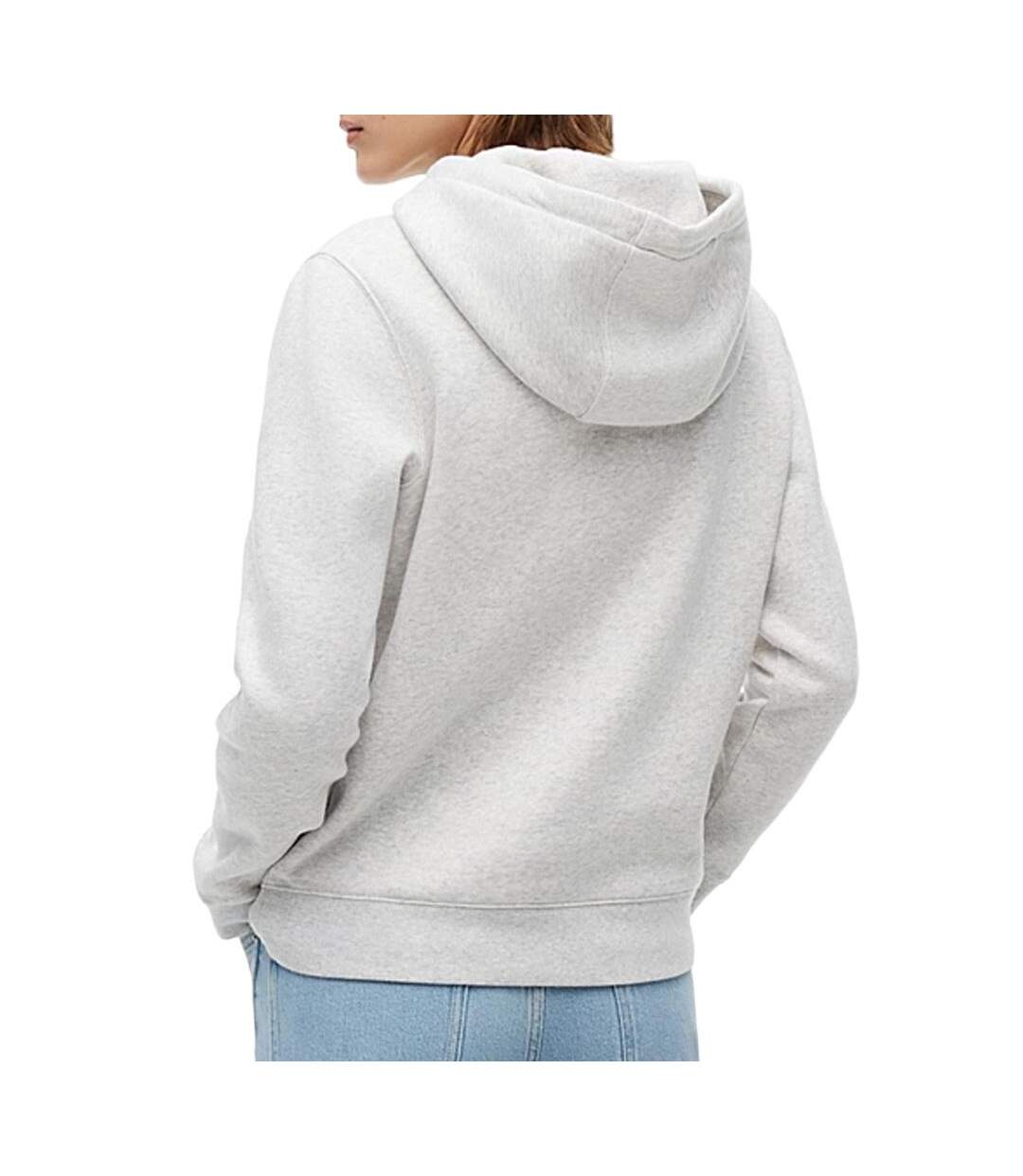 Sweat à capuche gris chiné femme tommy hilfiger flag-2