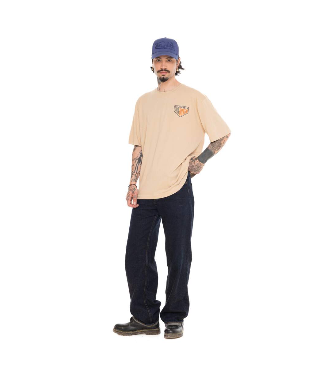 T-shirt homme relax en jersey avec print devant et dos Road Vondutch-5