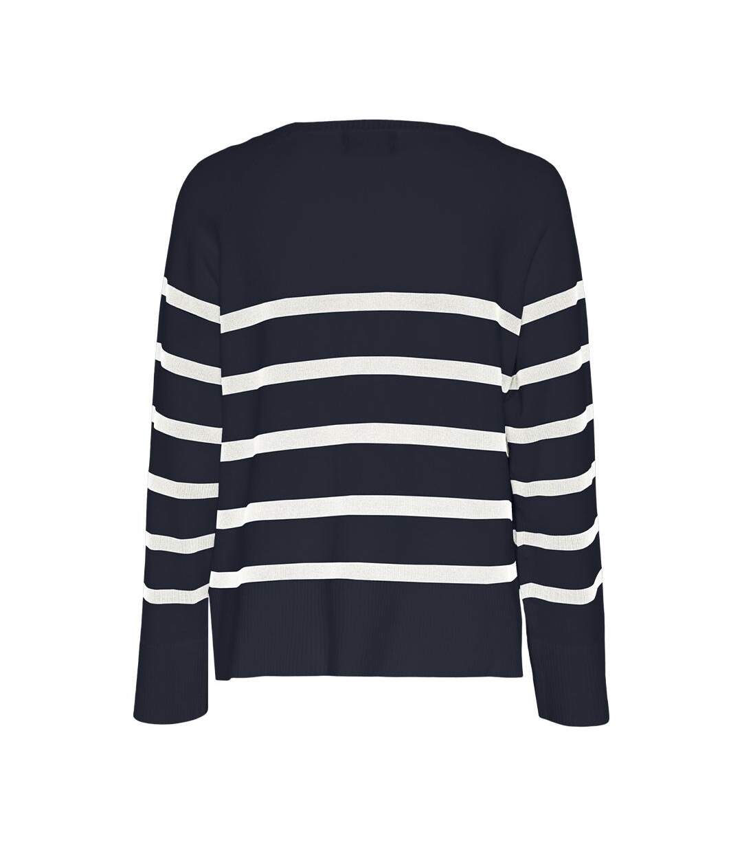 Pull marine/blanc femme pieces sia-2
