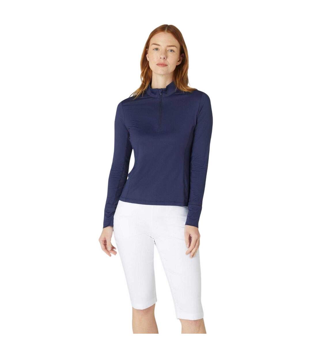Womens/ladies Regular Long-sleeved Golf Top Peacoat Callaway-2