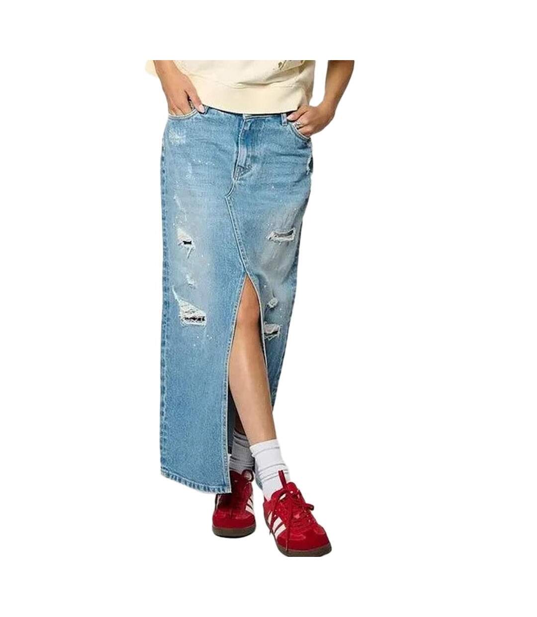 Jupe en jean bleu femme kaporal belle-1