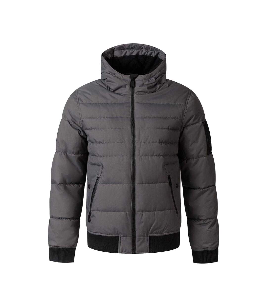 Doudoune Matelassée Motif/style À Capuche Homme Gris Respect-2