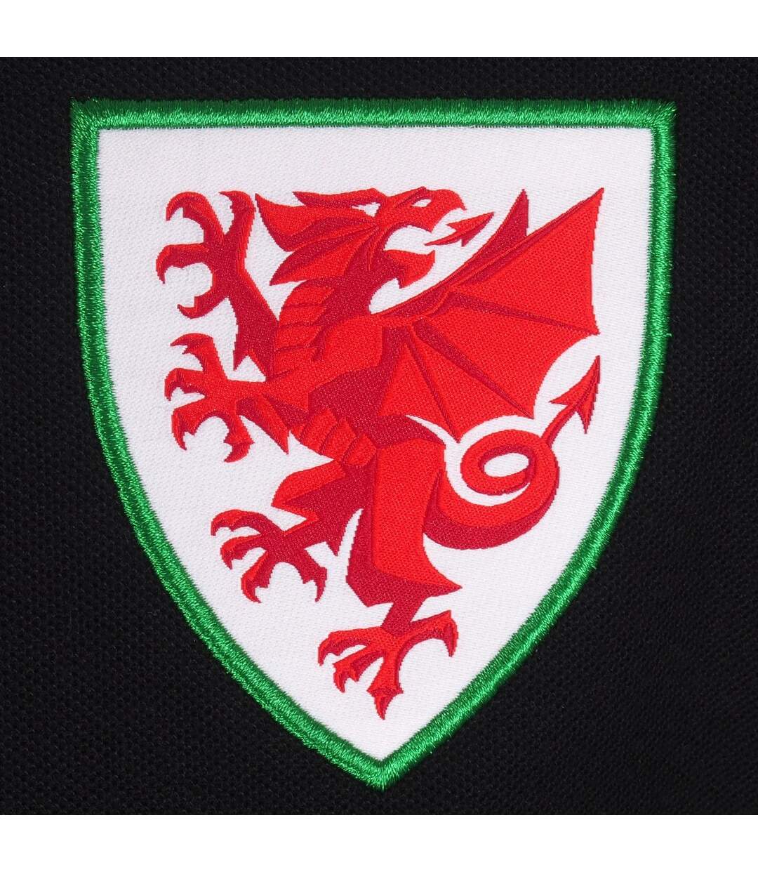 Polo Motif/style Emblème Homme Noir Wales Cymru-2