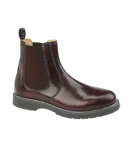 Grafters Mens Leather Chelsea Boots (Burgundy)