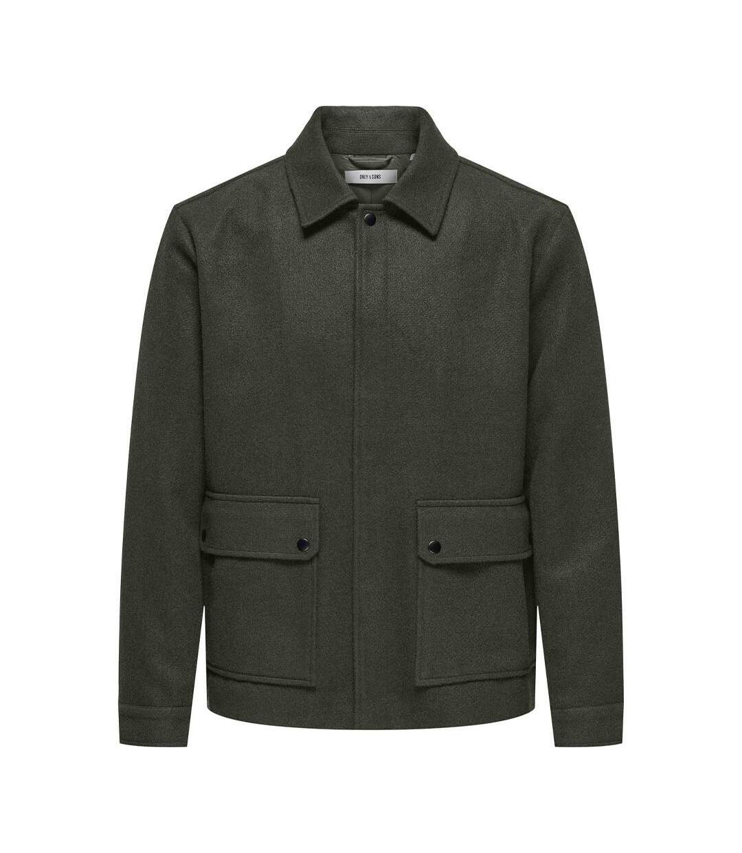 Veste verte homme only & sons ponnor-1