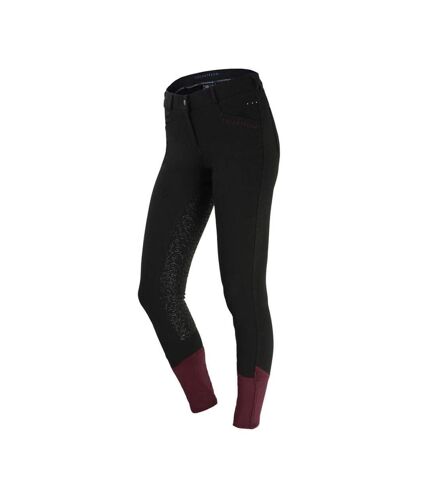 Womens/ladies learmouth breeches black/windsor red Coldstream