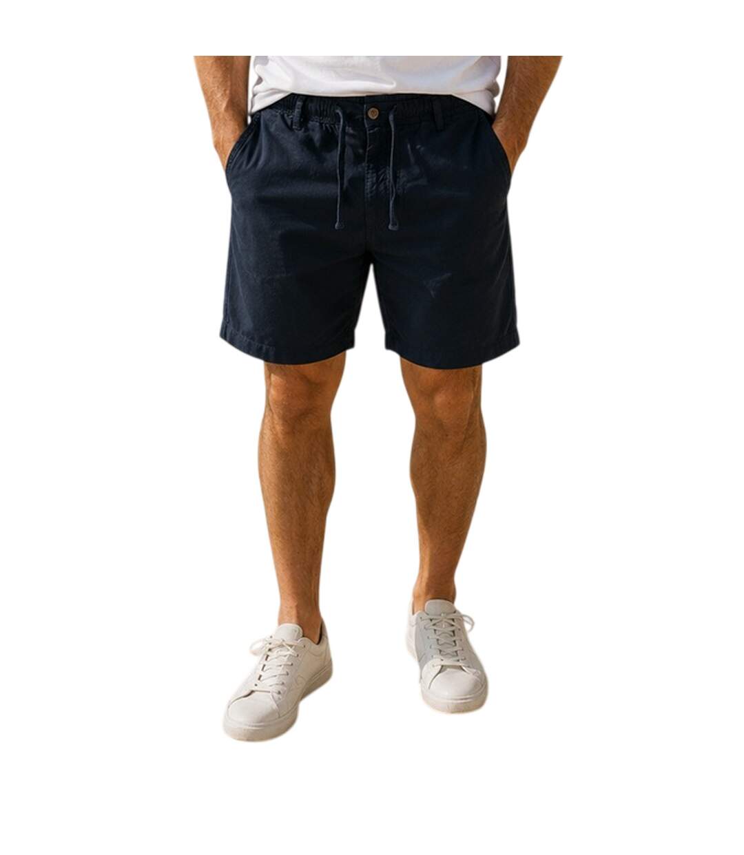 Mens Linen Blend Shorts Dark Navy Jack And Jones-3