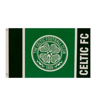 Celtic FC Wordmark Flag (Green/White) (One Size)