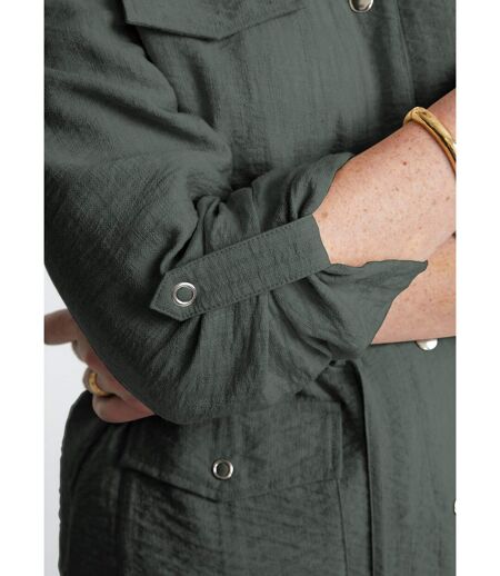 Veste saharienne sans col manches longues