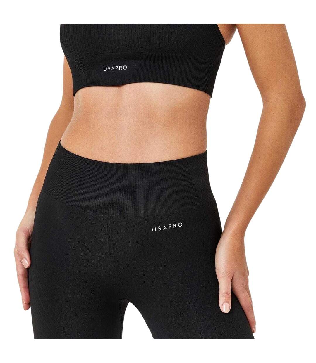 Legging ¾ Pro Femme Noir USA-3