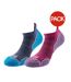 Socquettes run femme rose vif / lavande / bleu 1000 Mile-1