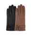 Isotoner Gants femme cuir d'agneau avec nœud plat - doublés soie-2