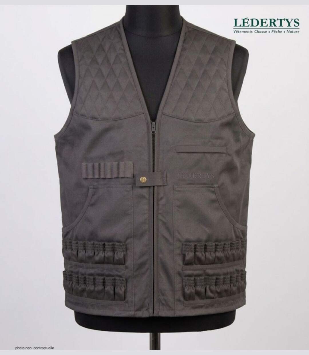 Gilet de Chasse LEDERTYS Spécial Munitions LY0204 – Cartouchière Haute Capacité, Carnier et Épaules Matelassées-3