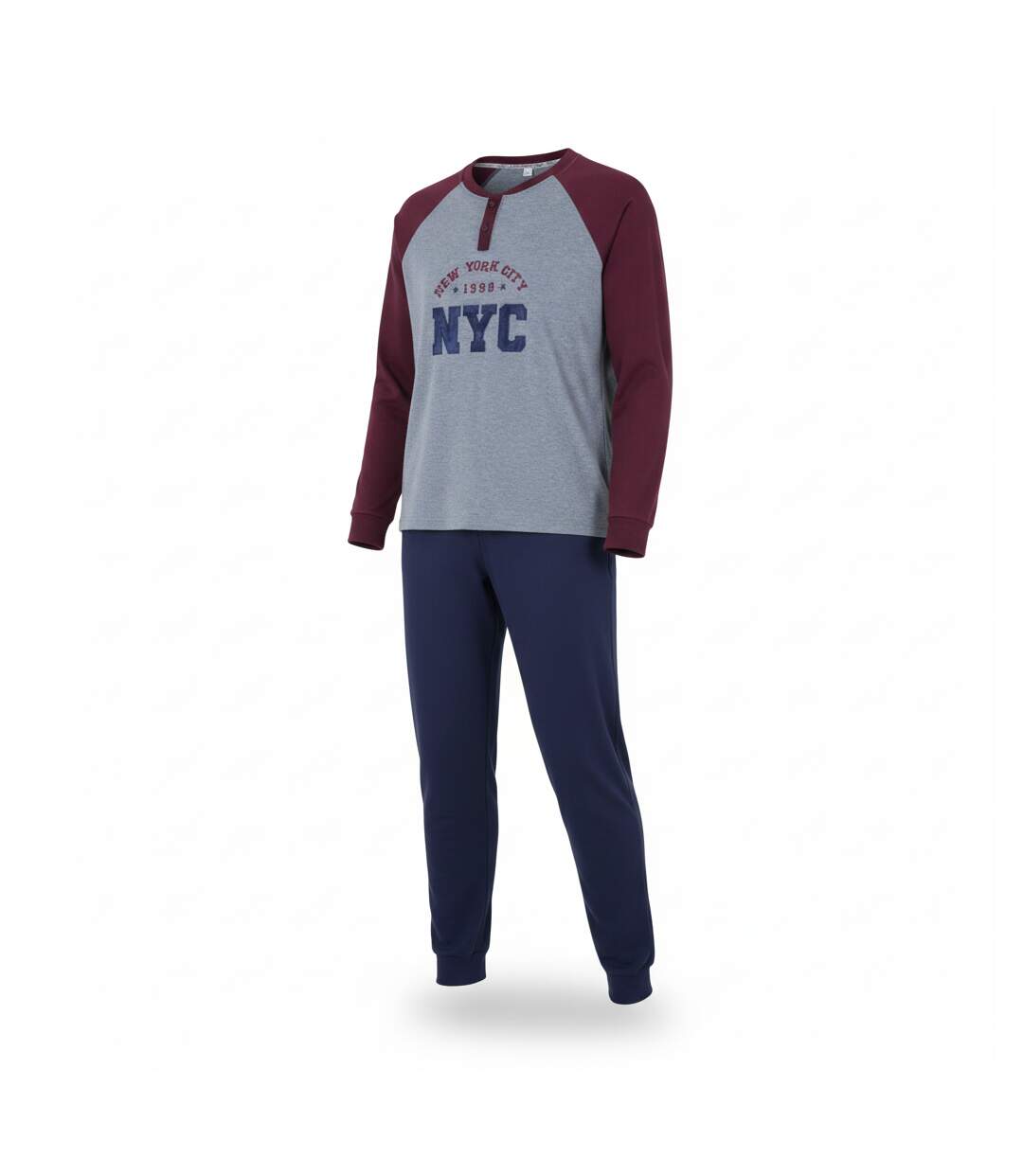 OZABI Pyjama Homme Doublé Polaire Broderie New York City-1