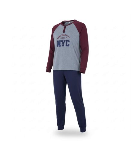 OZABI Pyjama Homme Doublé Polaire Broderie New York City