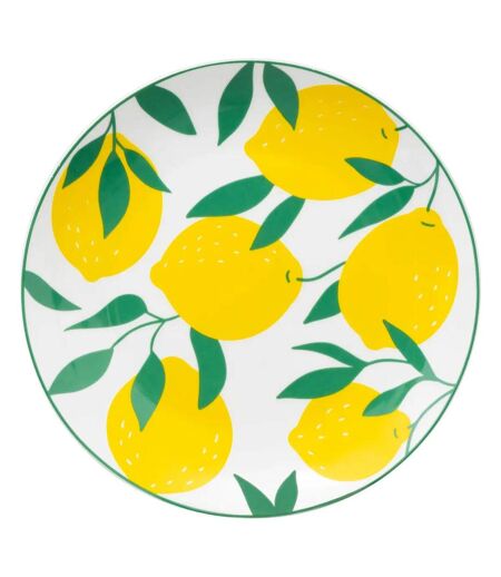 Lot de 6 Assiettes à Dessert Citrons 19cm Multicolore