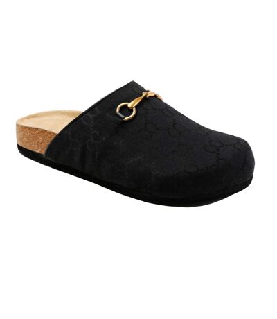 Womens/ladies Dublin Faux Leather Open Back Loafers Black Where´s That From