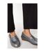 Womens/ladies niamh leather wide loafers pewter Good For The Sole