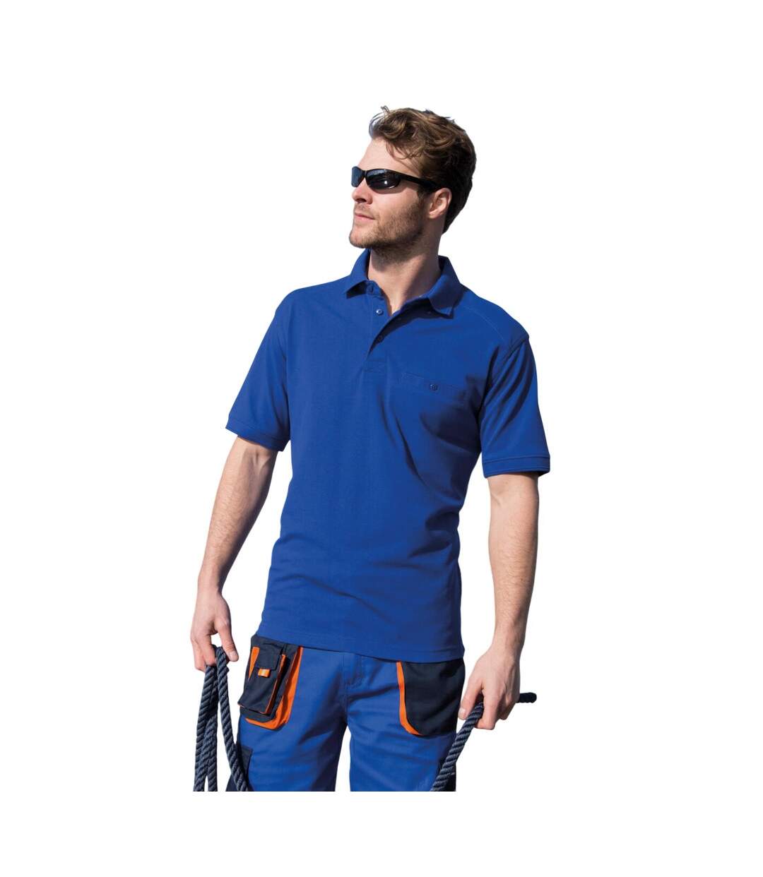 Polo Apex Homme Bleu Roi WORK-GUARD By Result-1