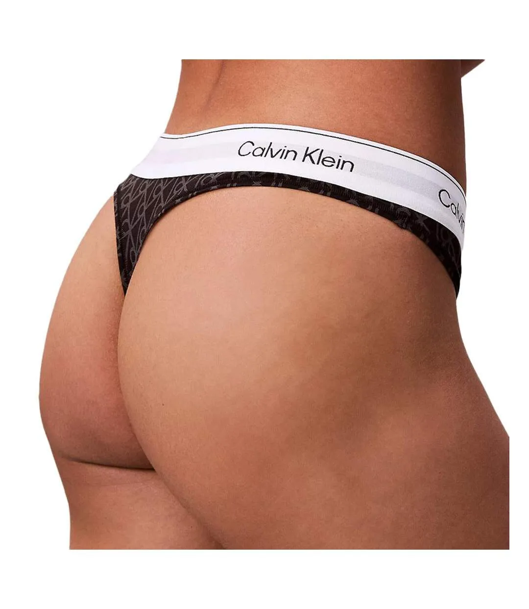 Tanga noir femme calvin klein jeans thong-2