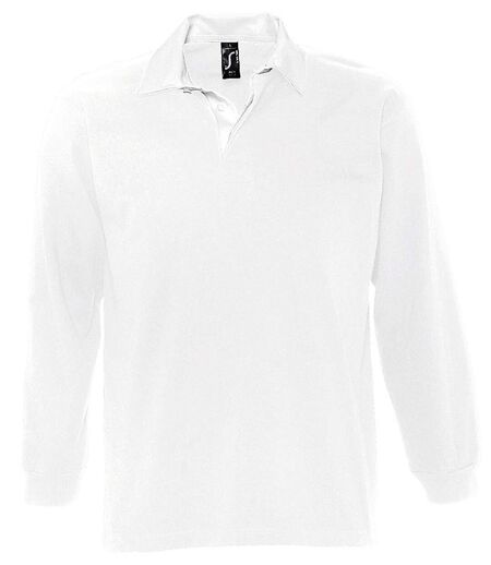 Polo rugby manches longues HOMME - 11313 - blanc