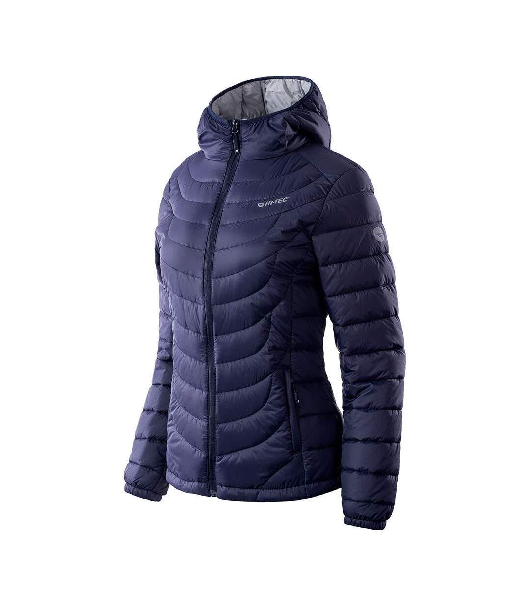 Doudoune Motif/style Matelassé Nahia Femme Bleu Foncé Gris Hi-Tec-3