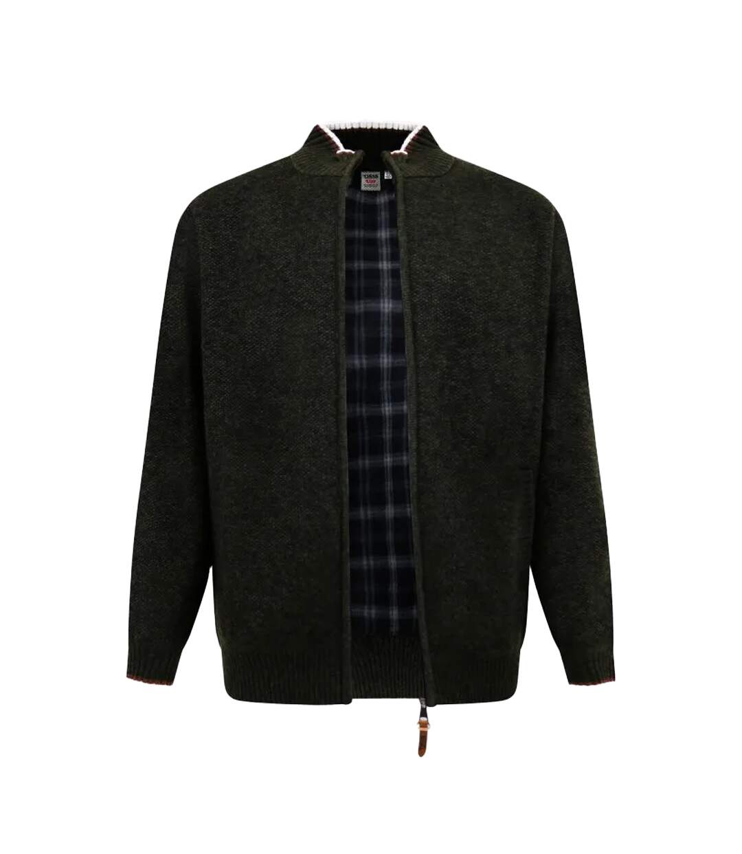 D555 Veste Unie Col Montant Cesar Homme Marron Kaki Noir Chiné Duke-2
