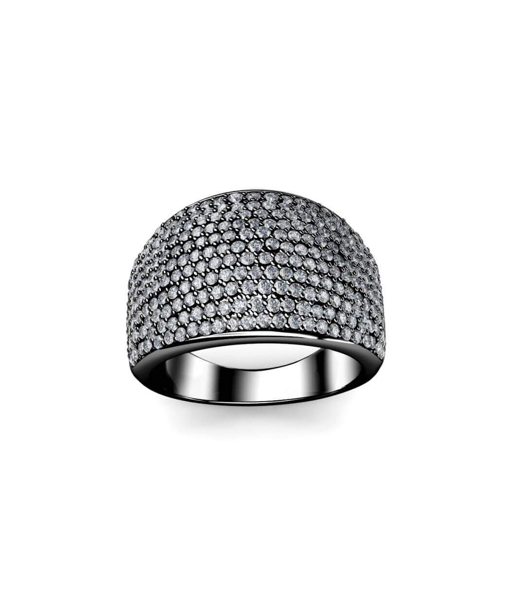 Bague Glamour Metal, Zircon Blanc-3