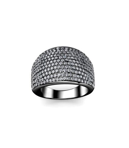 Bague Glamour Metal - Argenté et Gris Anthracite