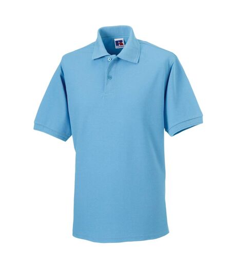 Russell Mens Polycotton Pique Hardwearing Polo Shirt (Sky Blue)