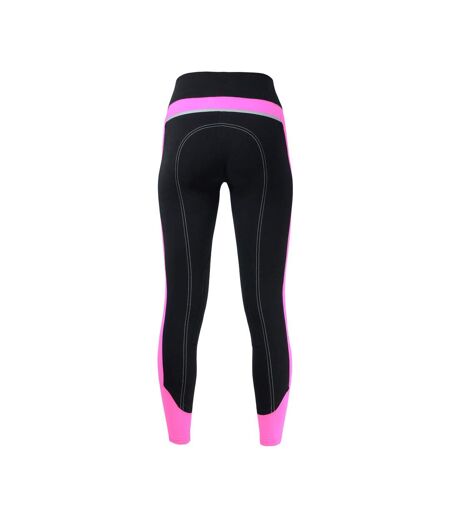 Womens/ladies Reflector Breeches Pink Black HyVIZ