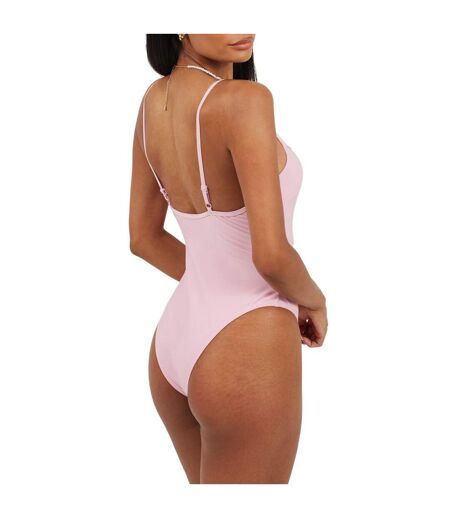 Maillot De Bain 1 Pièce Motif/style Uni Femme Rose Brave Soul