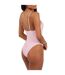 Maillot De Bain 1 Pièce Motif/style Uni Femme Rose Brave Soul-3