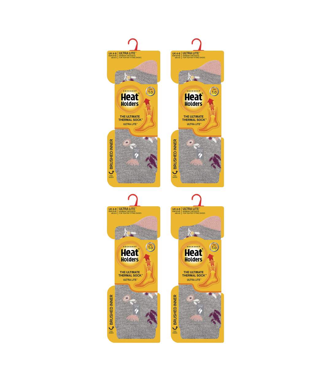 Heat Holders - 4 paires de chaussettes thermiques légères UltraLite pour femmes-2