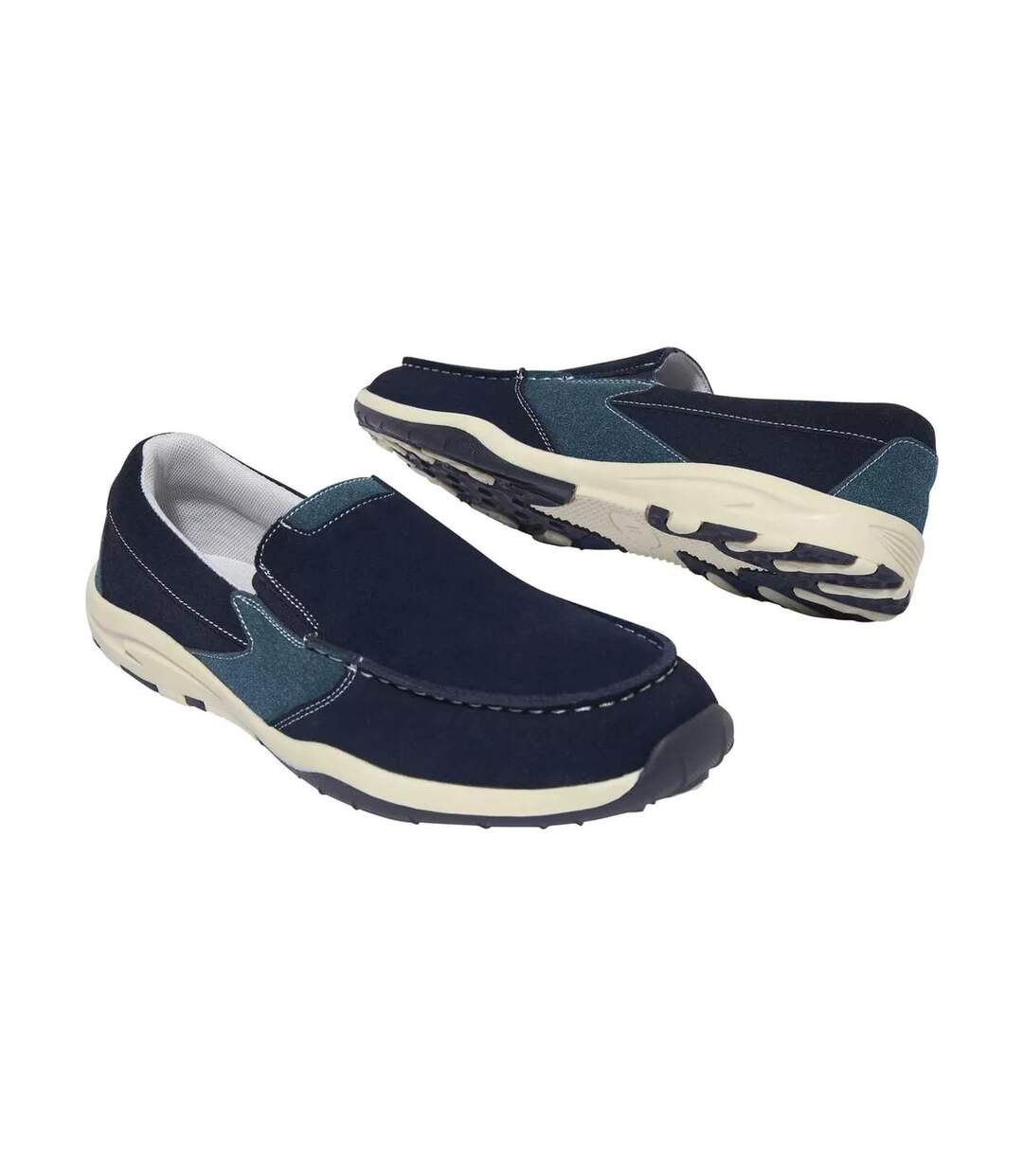 Mocassins homme bleu marine / bleu Atlas For Men-1