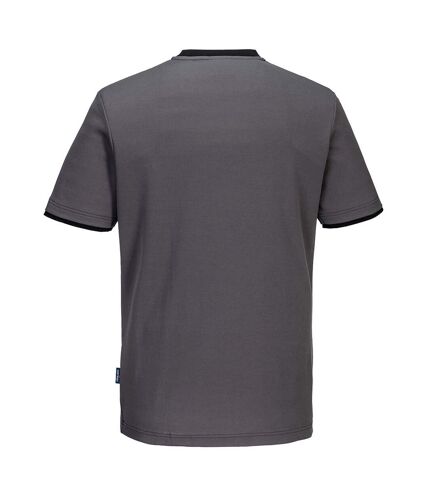 Portwest Mens Cotton Active T-Shirt (Zoom Grey/Black) - UTPW549
