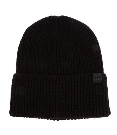 Mens Turned Up Cuff Beanie Black Adidas