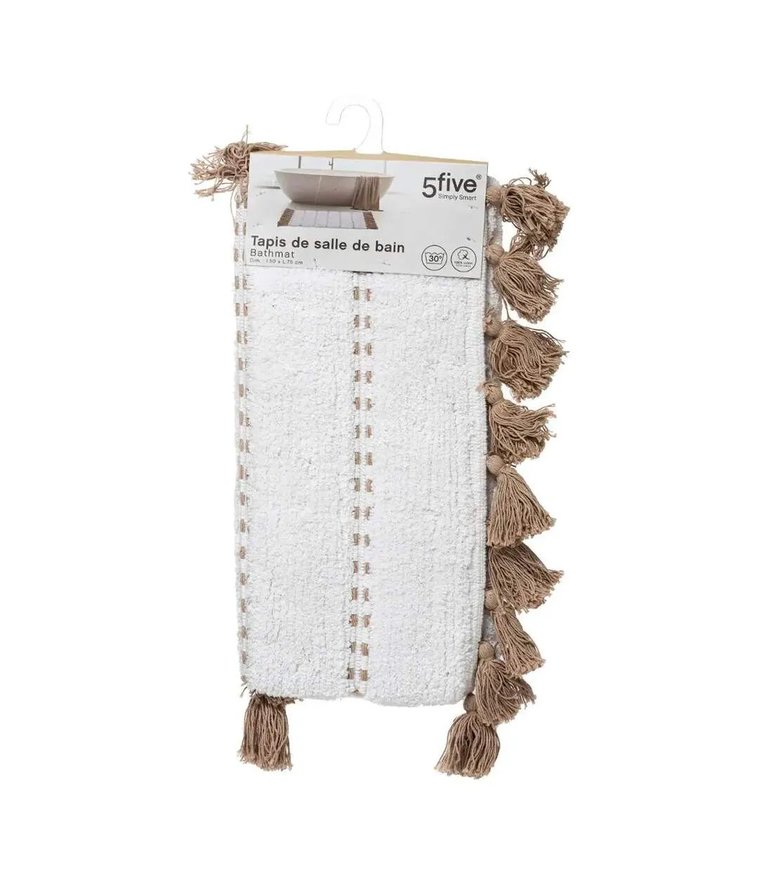 Tapis Salle de Bain Pompons 50x75cm Taupe-4