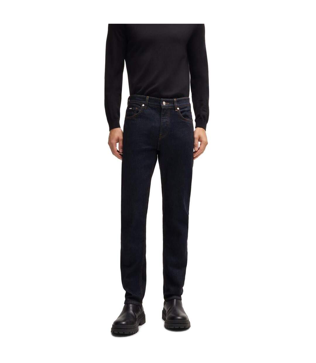 Mens 5 Pockets Slim Jeans Navy Boss-3