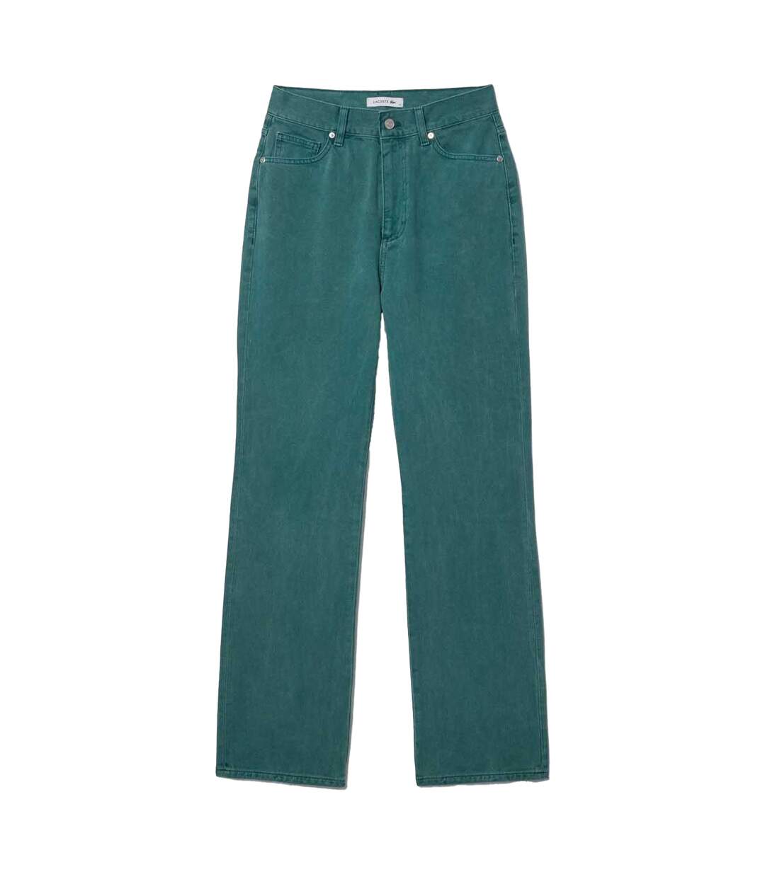 Womens/ladies Natural Dyed Denim Straight Leg Jeans Green Lacoste-1