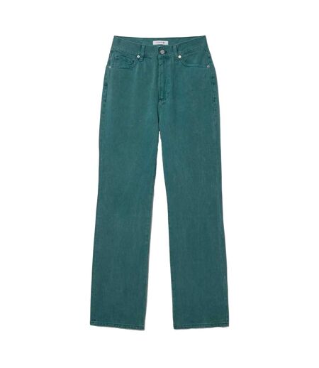 Womens/ladies Natural Dyed Denim Straight Leg Jeans Green Lacoste