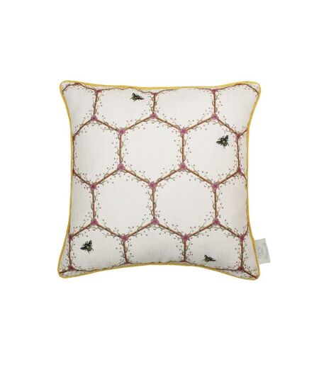 Honeycomb filled cushion 43cm x 43cm cream/yellow The Chateau by Angel Strawbridge