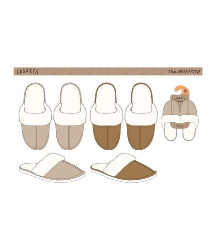 Pantoufles Femme CASA AND CO - Pack de 2