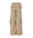 Womens/ladies Nylon Crinkled Wide Cargo Trousers Concrete Urban Classics-2