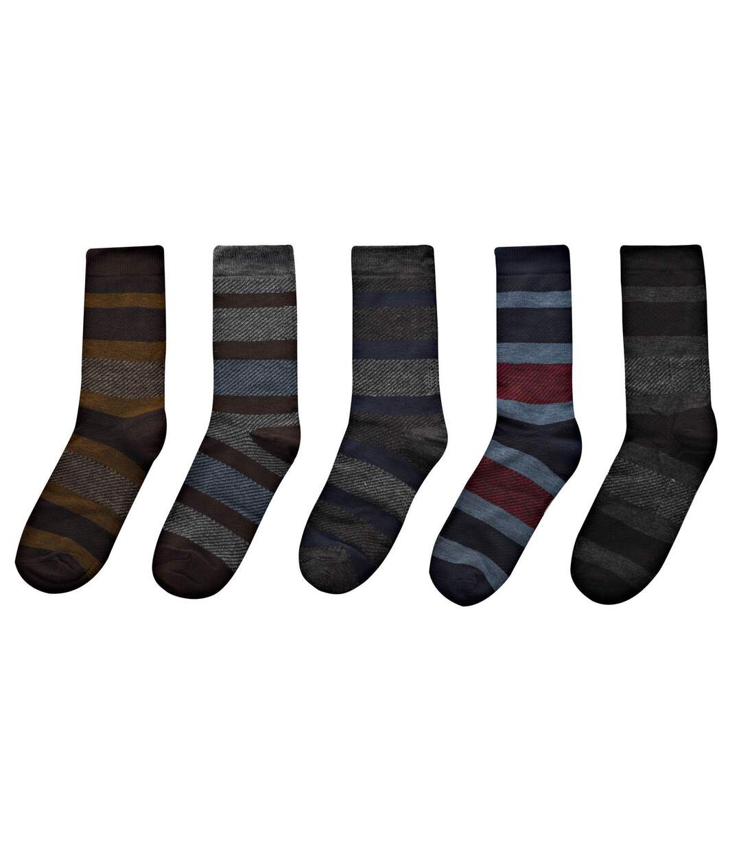 Mad Man Striped Socks 5 Pair Boxed Black Harvey Makin-2